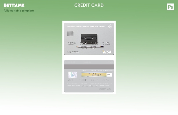 Модерен стил Шаблон за виза картичка Algeria Crédit Populaire d'Algérie